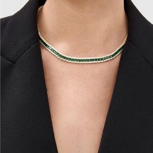 Adina Eden Colored Cz Pave Tennis Necklace